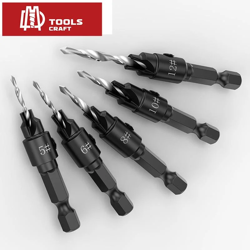 Carbide Tipped Wood Countersink Drills Bit Set for Wood Screw