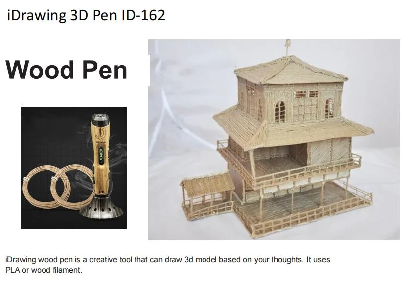 Рисунок 1,75 мм ФЛА нить 3D Перо Изрисовка Перо 3D Tech Дети 3D-печать древесины Дети Образование Перо Вуд Искусство создания Трехмерный рисунок перьев деревянная нить