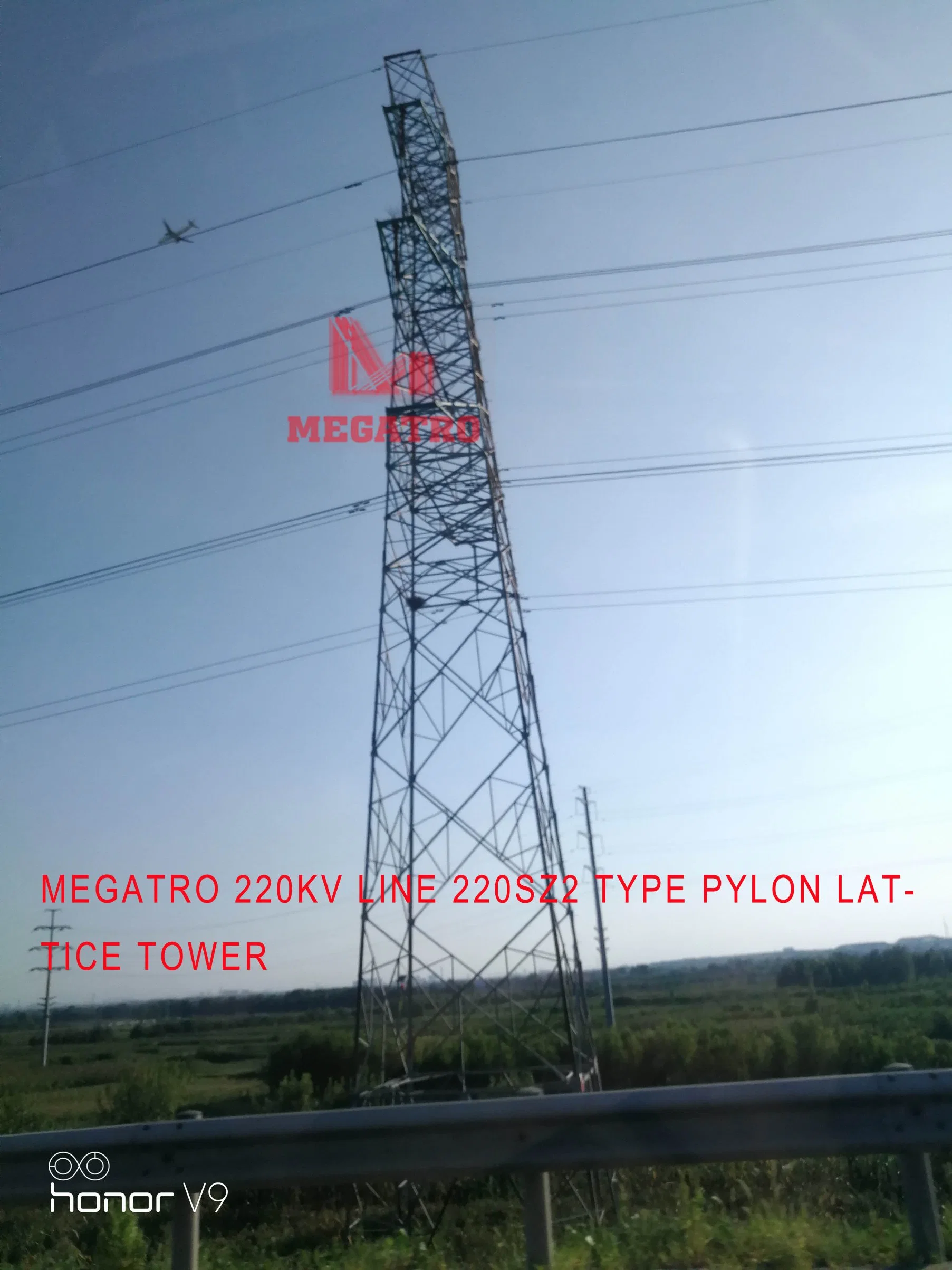 La línea de transmisión Megatro 220KV-220sz2 de doble circuito de la torre de Pylon