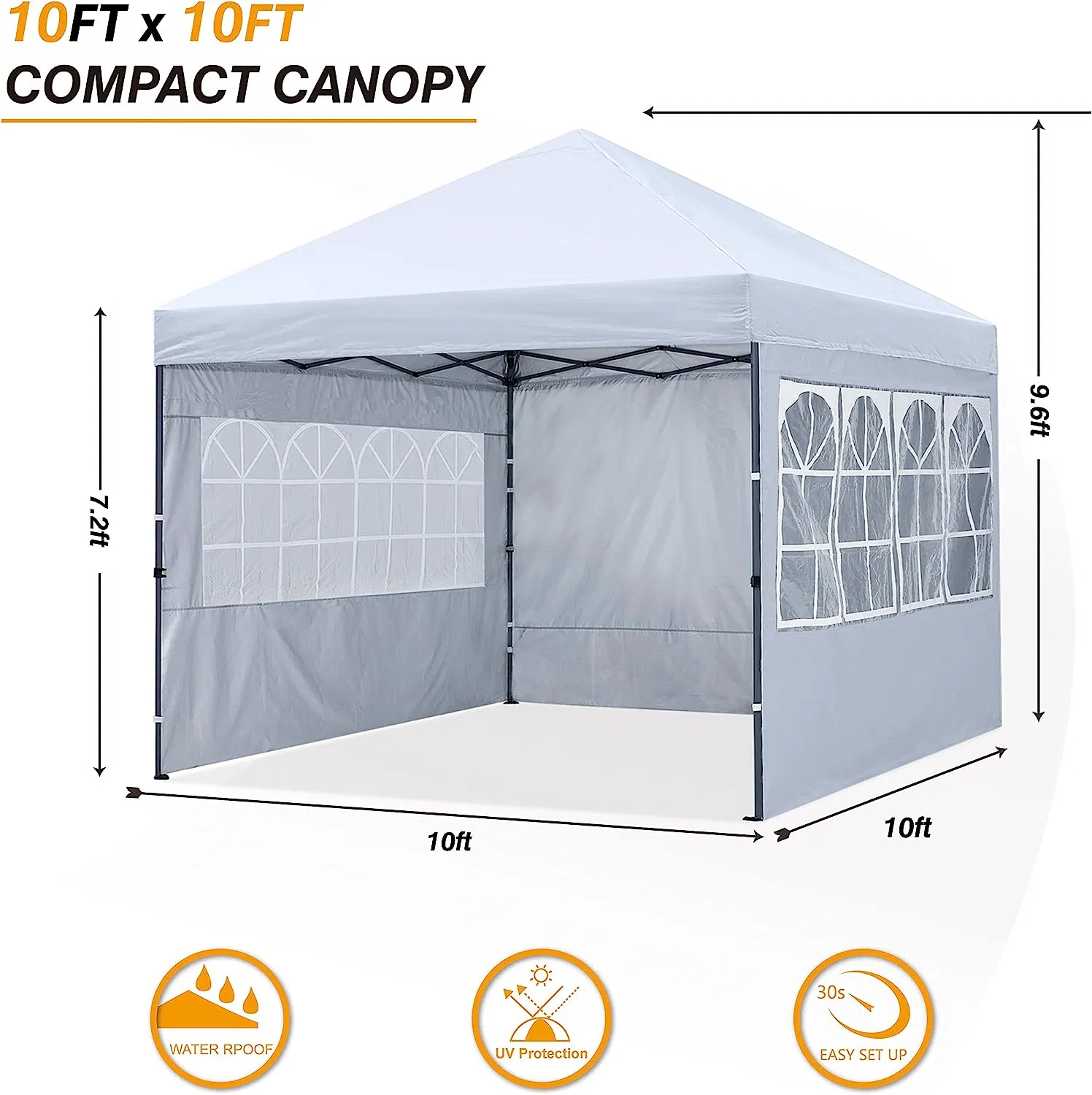 10X10FT techo plegable de techo con cubierta plegable instantánea cerrada