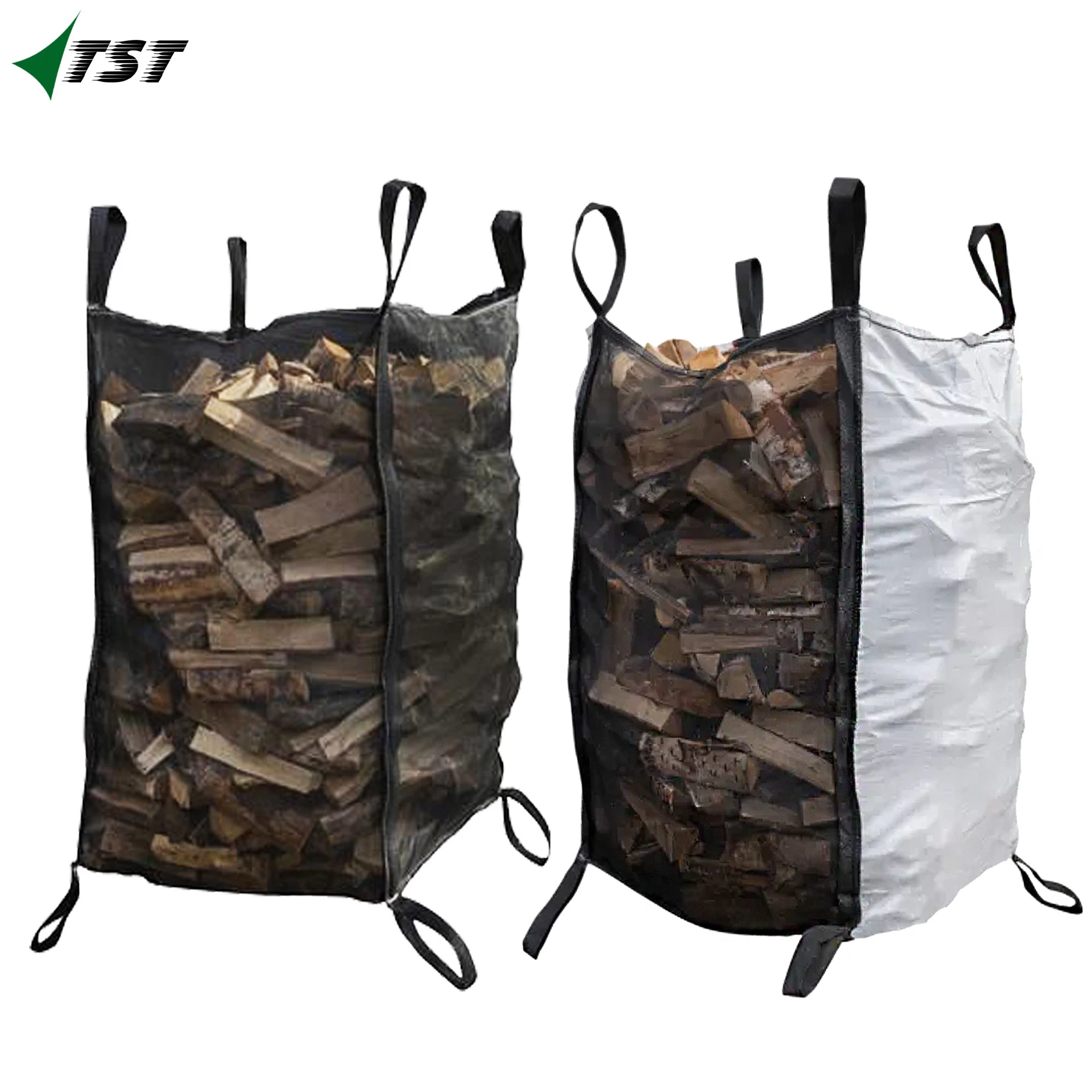 Wholesale/Supplier Durable Packing Firewood Ventilated Bulk Bag 1000kg Breathable FIBC Big Bag Firewood Bag Mesh Packaging Storage 5: 1