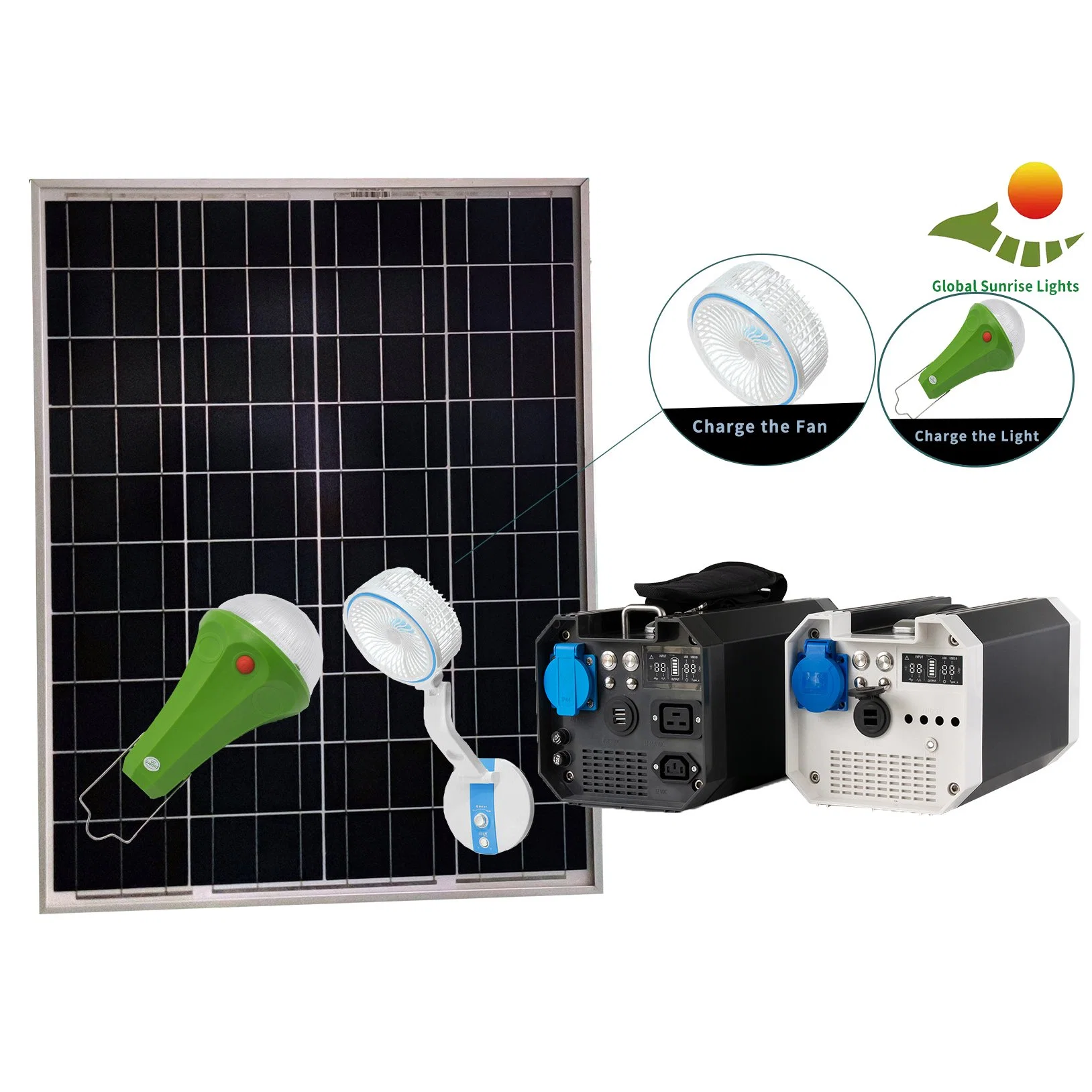 Système d'énergie solaire pour la maison de l'éclairage pour l'extérieur du Générateur solaire portable Camping générateurs de haute qualité avec panneau solaire