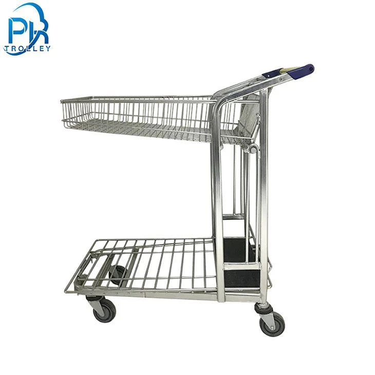 Weight Capacity Industrial Metal Luggage Hand Push Platform Trolley