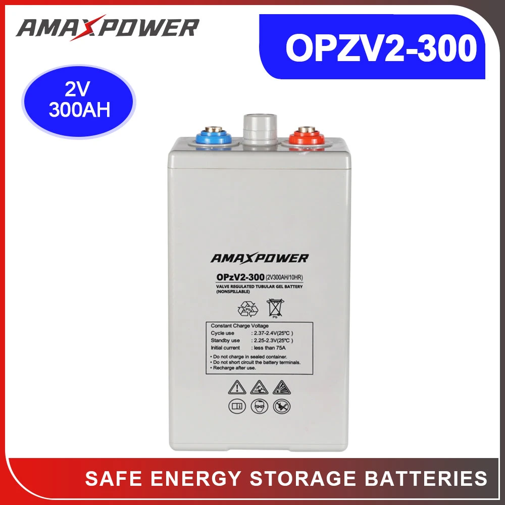 Batterie au gel de type Opzv-2V300ah/600ah/800ah/1000ah/1500ah/2000ah3000ah à plaques tubulaires pour le stockage de l'énergie solaire et les systèmes de télécommunication.