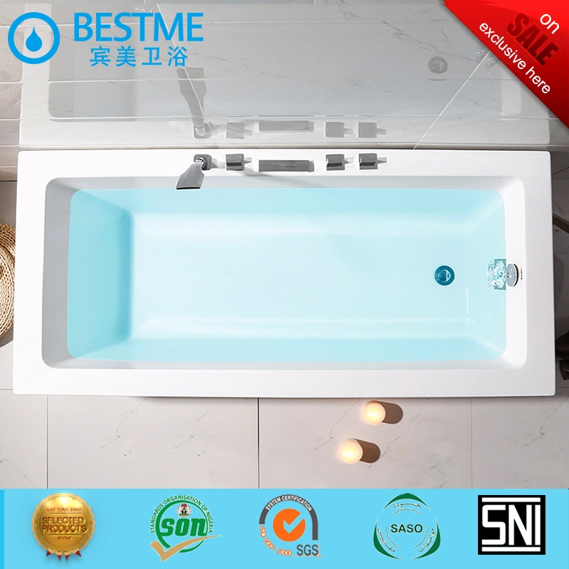 Bathroom Manufacture Square Shap Shower Acrylic Bathtub (by-Y2581)