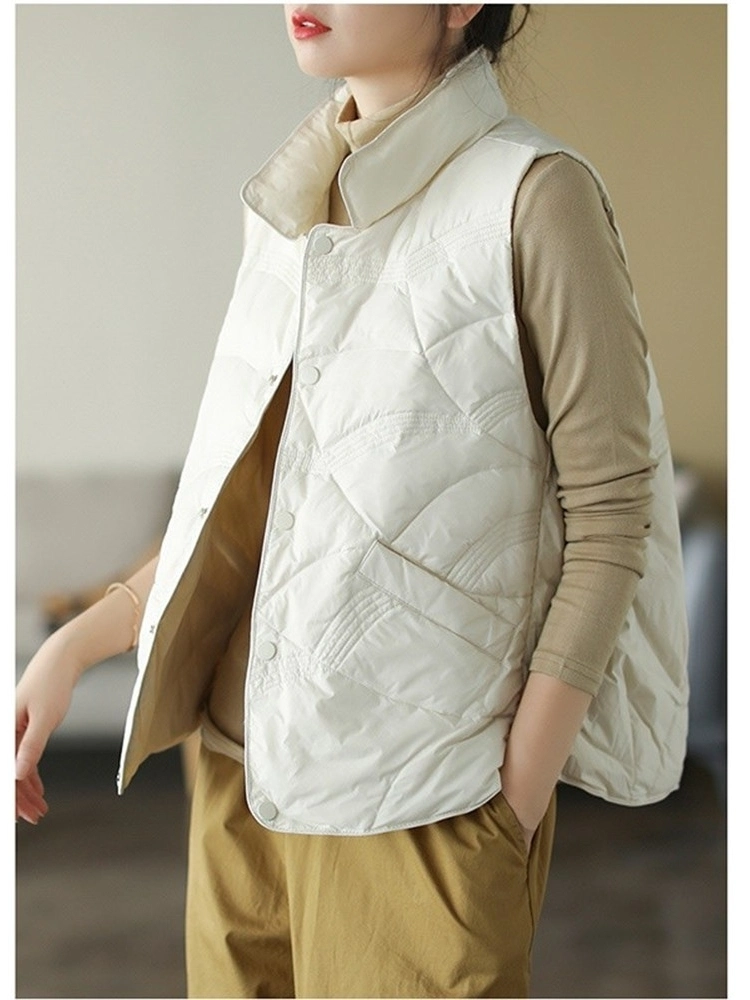 Simple Color Down Cotton Thin Vest Women&prime; S Loose Down Cotton Clothing Wholesale/Supplier