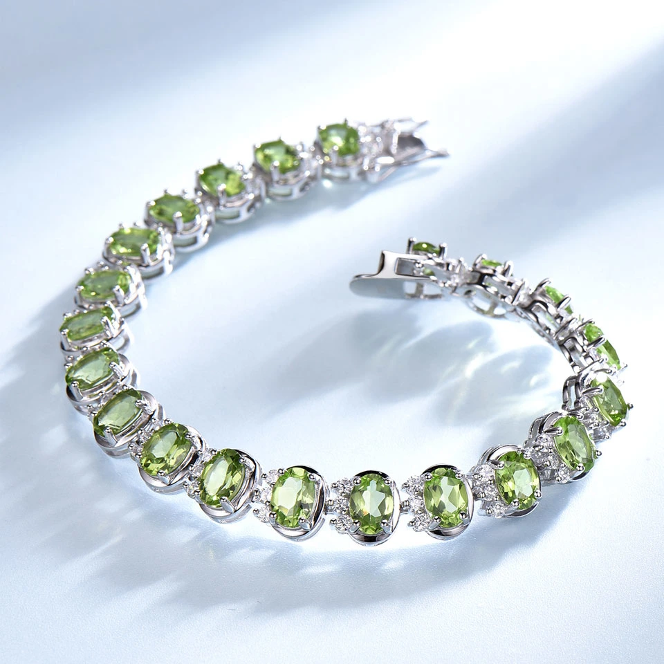 Luxury 18,9CT Pulseras Peridot Natural Joyería