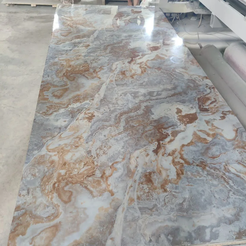 3D 1220*/2440/2600/2800/2900mm*3mm Waterproof UV Coating PVC Marble Sheet Interior Wall Decoration Panel Boards