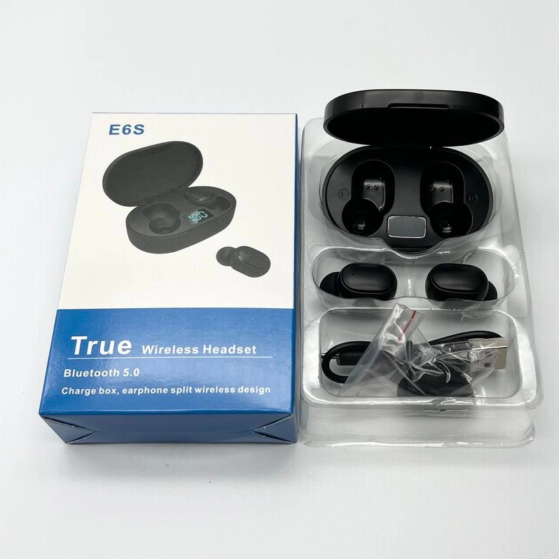 E6s de Tws Bt 5.0 Tapones de auricular inalámbrico verdadera pantalla LED de reducción de ruido los auriculares auriculares estéreo A6s juegos audifonos