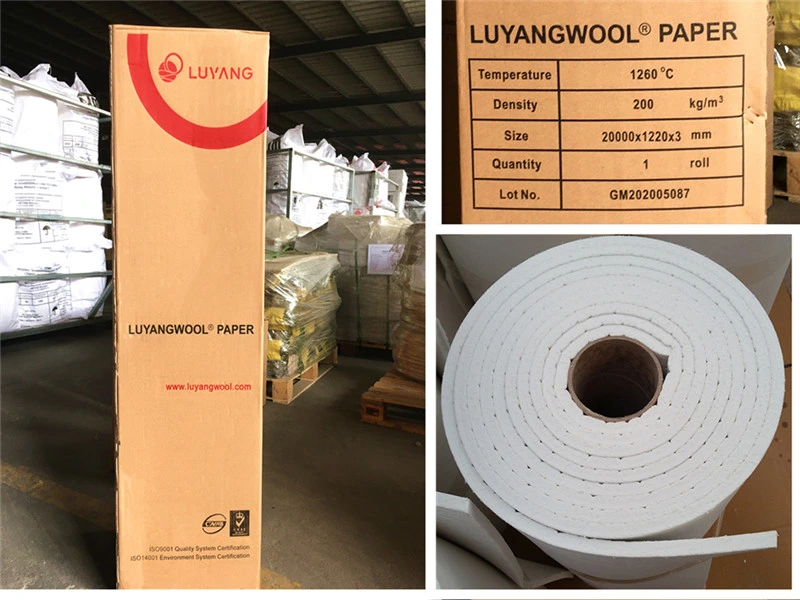 High Temperature Insulating Material Al2O3. Sio2 Luyangwool Carton/Bag/Pallet Ceramic Fiber Paper