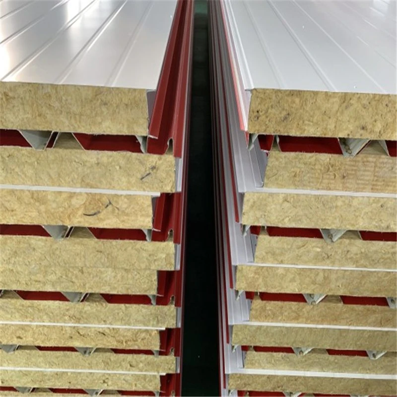 Exterior Wall Decoration Material Rockwool Sandwich Panel for Garage