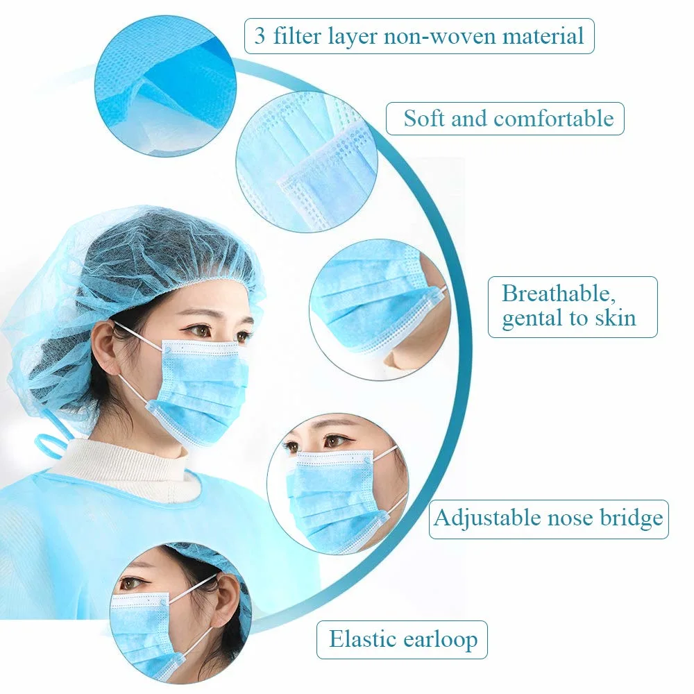 Cheap Nice Printing Mask Nonwoven Fabric 3 Ply Disposable Dental Mask for Sale