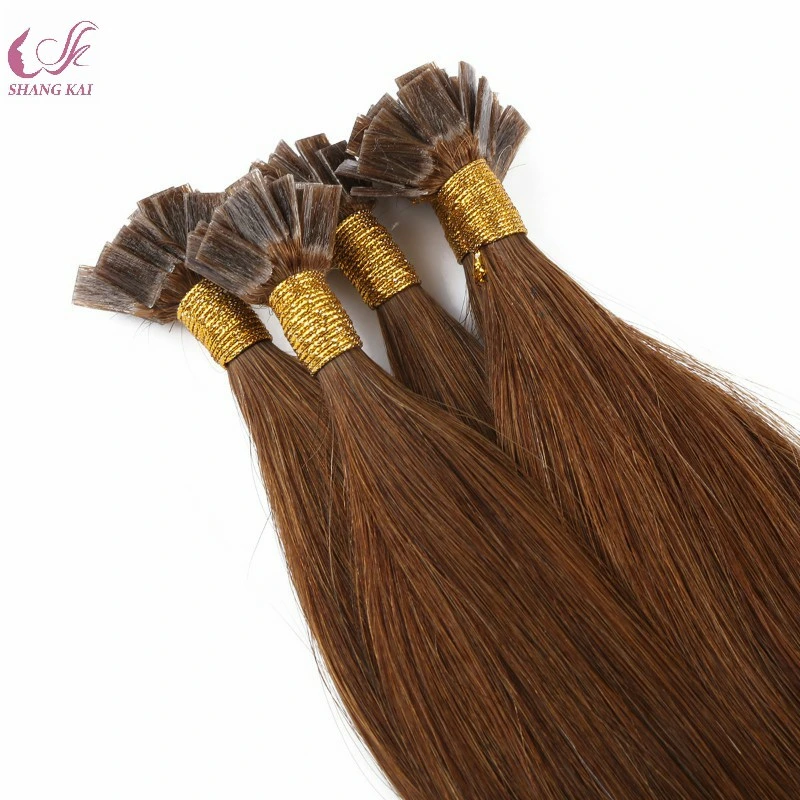 Pre la servidumbre U V I el pelo de punta plana 1g de extensión de la punta de la Stick Cold Fusion 100% virgen de la cutícula del cabello Remy queratina cabello humano.