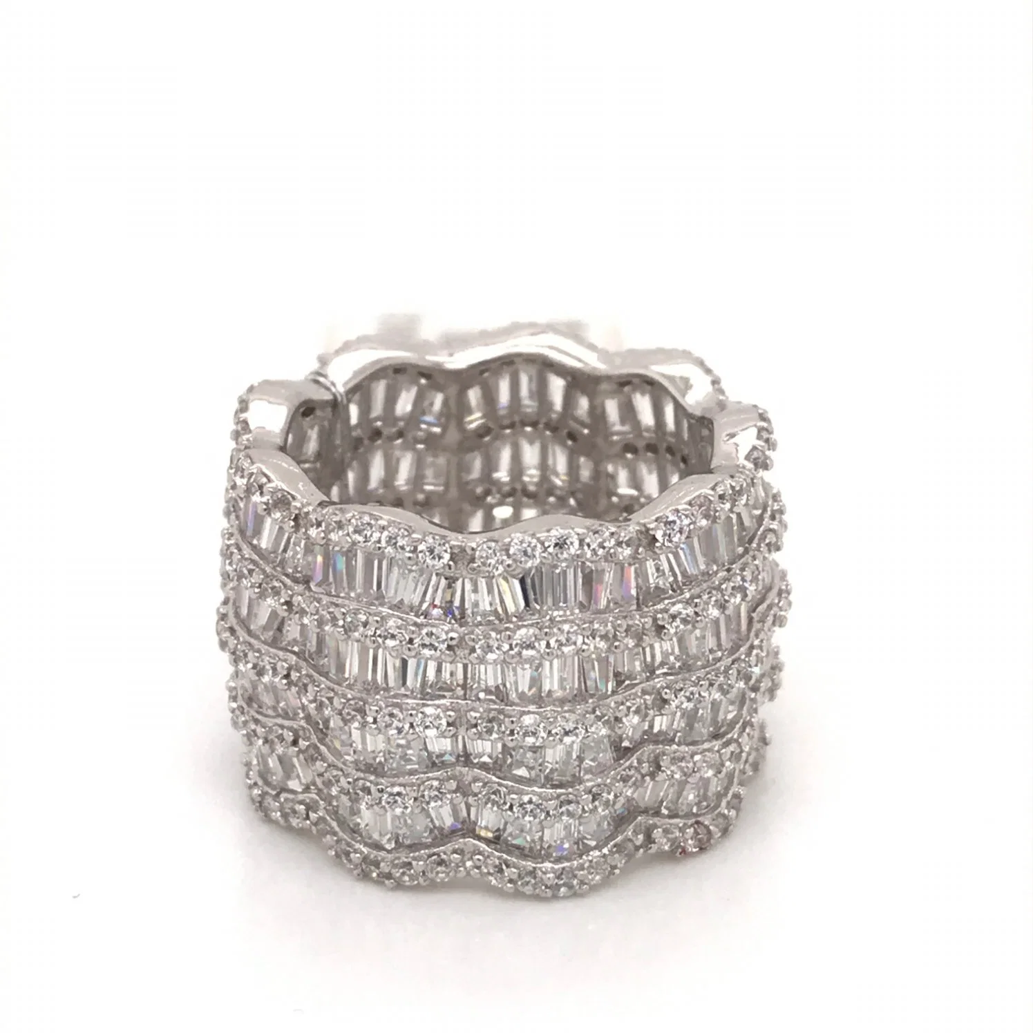 925 Silver K Gold Fashion Eternity Ring Jewelry