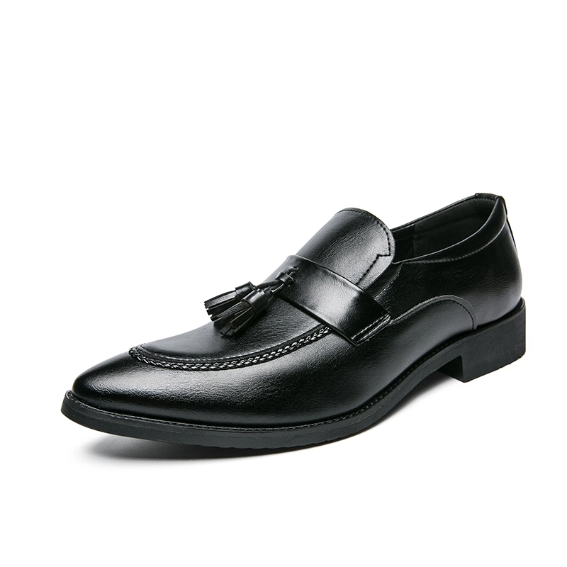 Men's Leather Business Fashion Slip on Dress Shoes