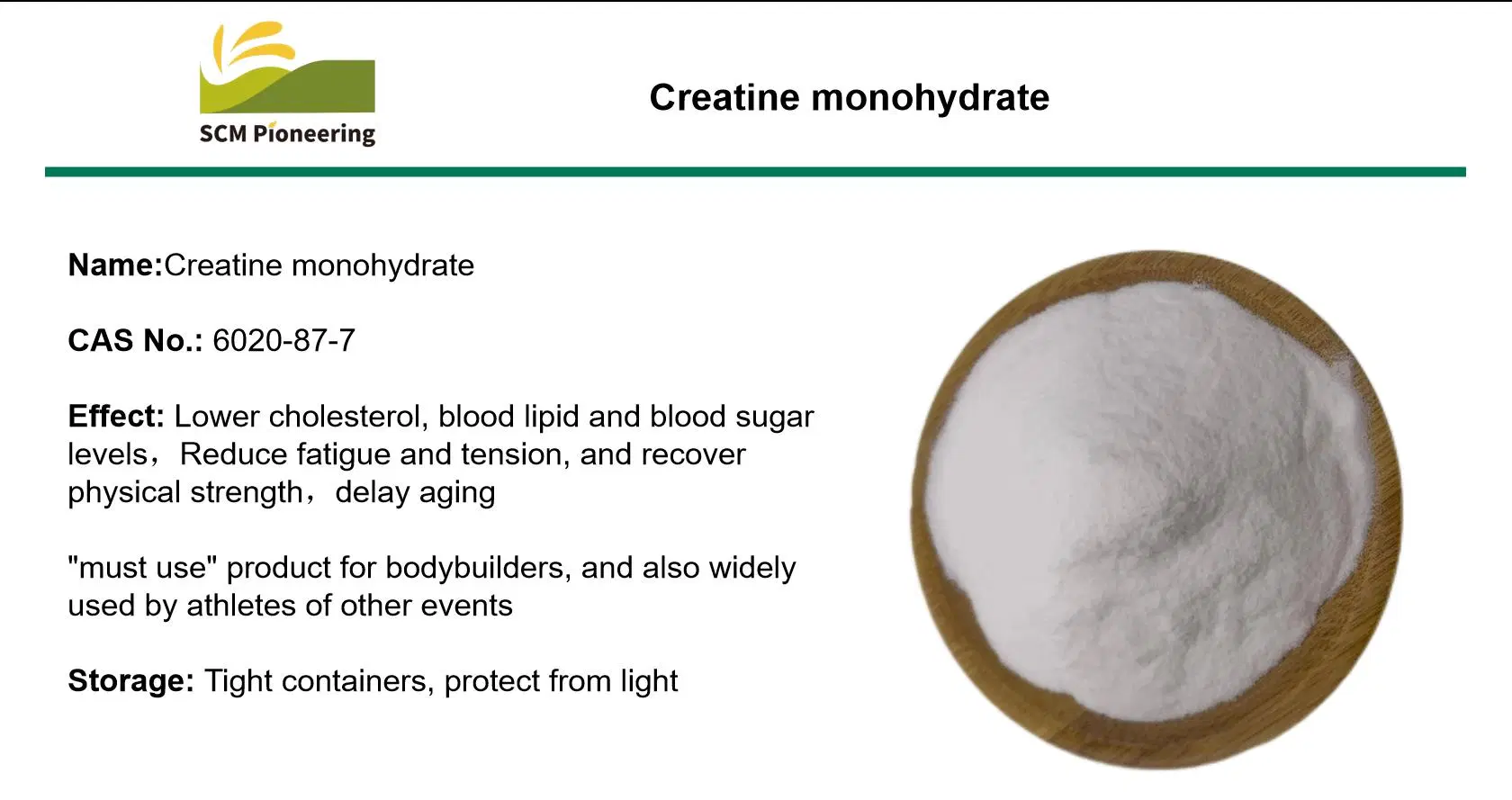 Nutritional Supplement Creatine Monohydrate for Health Care Additives CAS 6020-87-7