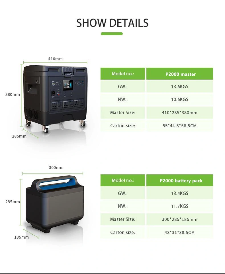 Outdoor Power Station 2000W Super Fast Charging Technology Replaceable Battery Pack