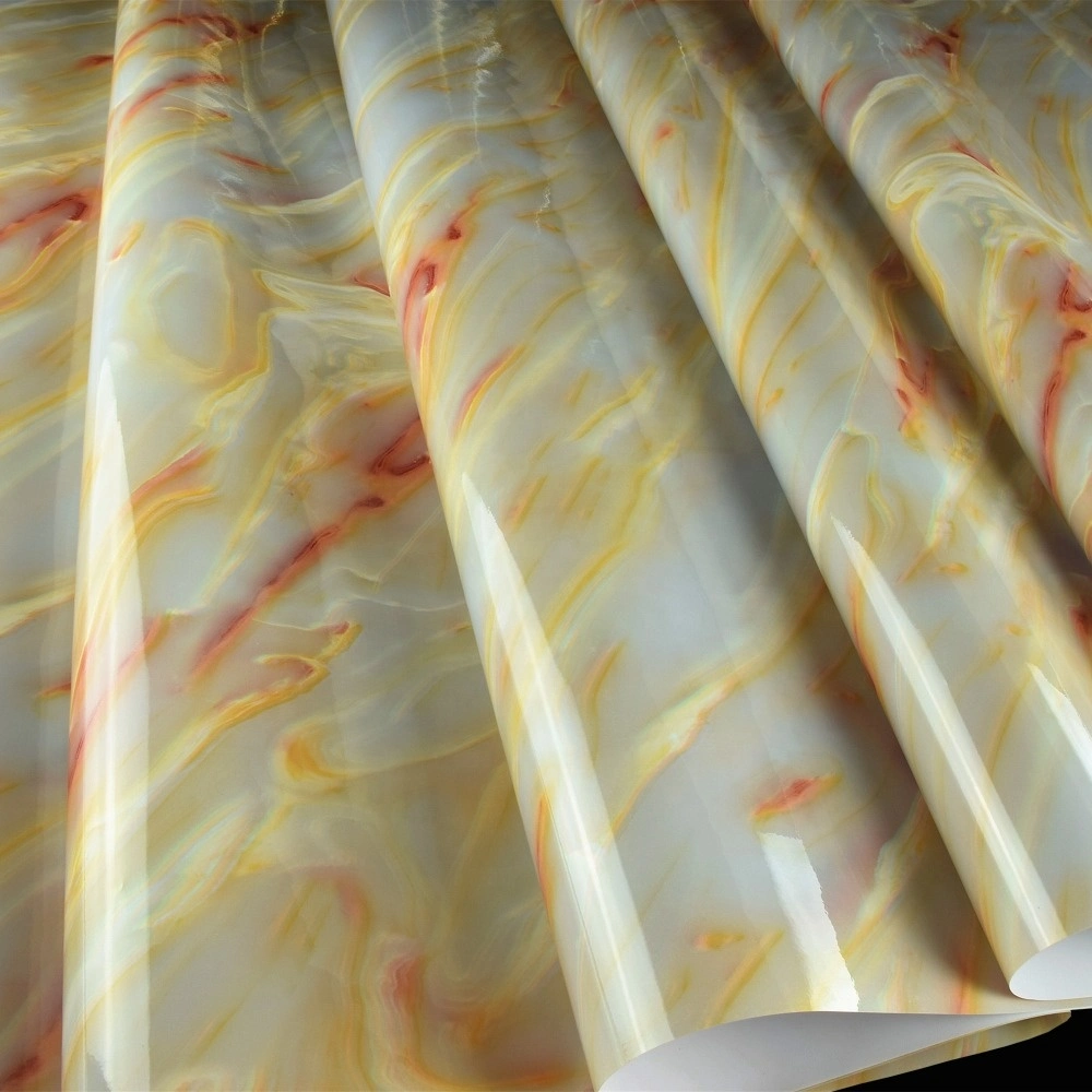 Wood Grain Marble Stone Pattern Decorative PVC Film for Furniture Door Corner Profile