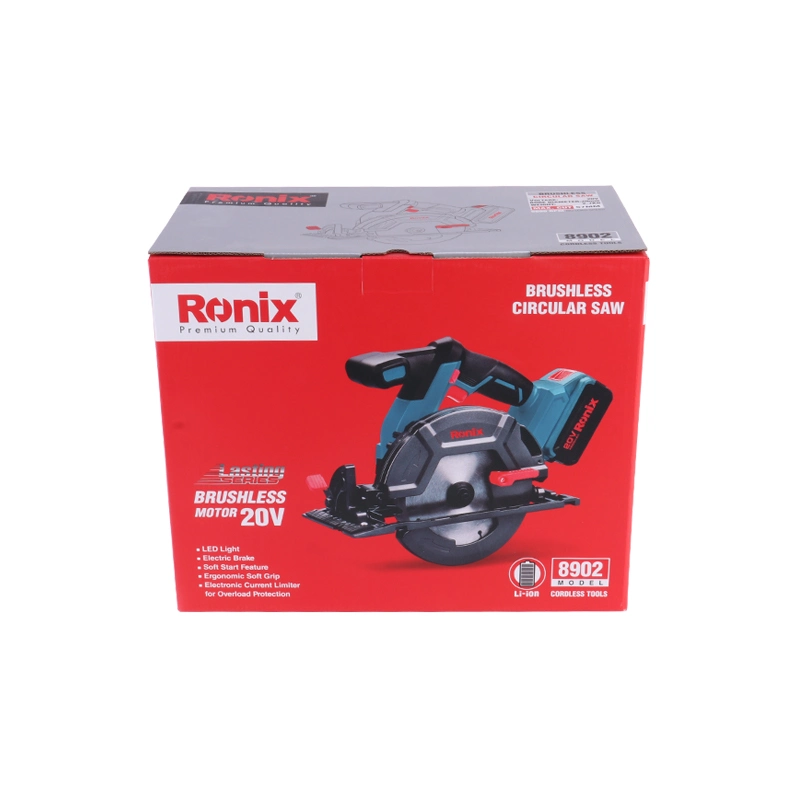 Serra circular sem fio Ronix 8902/8902K Power Tools 20V 165 mm para Corte de madeira