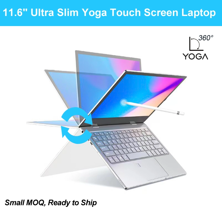 Vtex Brand New 11.6 Inch Metallic Shell N6000 Touch Screen Laptop Yoga 360 Degree 8g 16g 256GB 512GB Portable Mini Laptop PC