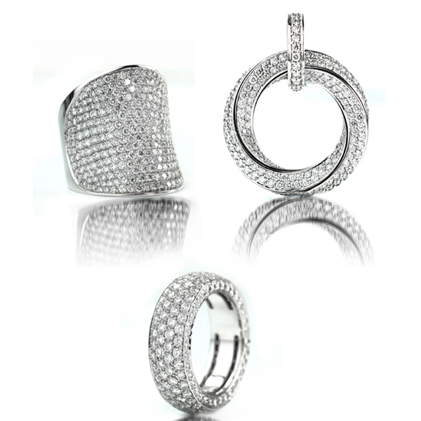 Fashion 925 Sterling Silver Jewelry Set Micro Pave Setting