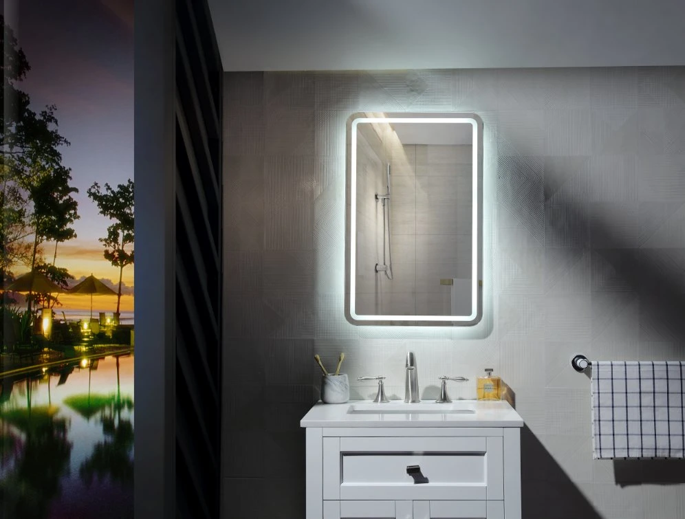 La decoración del hogar al por mayor de la luz de la pared de la luneta de tocador de lujo Muebles de Salón baño LED Cosmotic maquillaje Espejo inteligente con pantalla