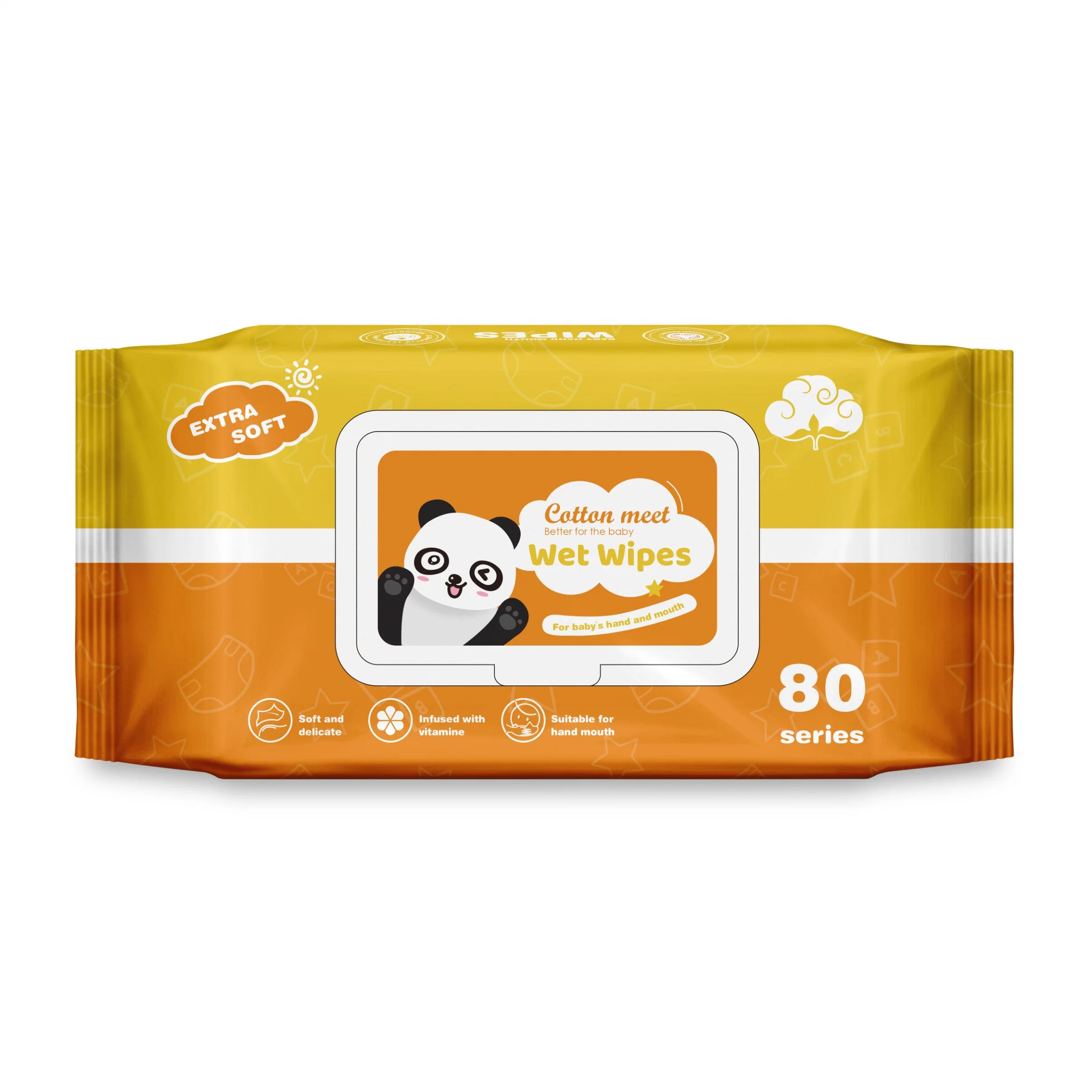 Organic Biodegradable Non-Woven Wet Baby Wipes for Baby Skin Care