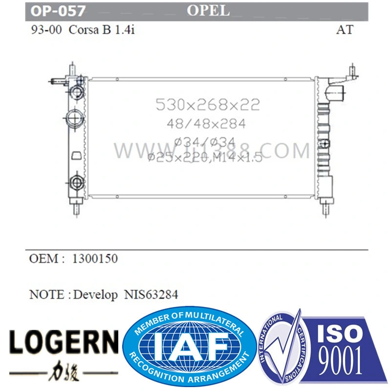 Auto Motor radiador refrigerador para Opel Corsa B'93-00 en