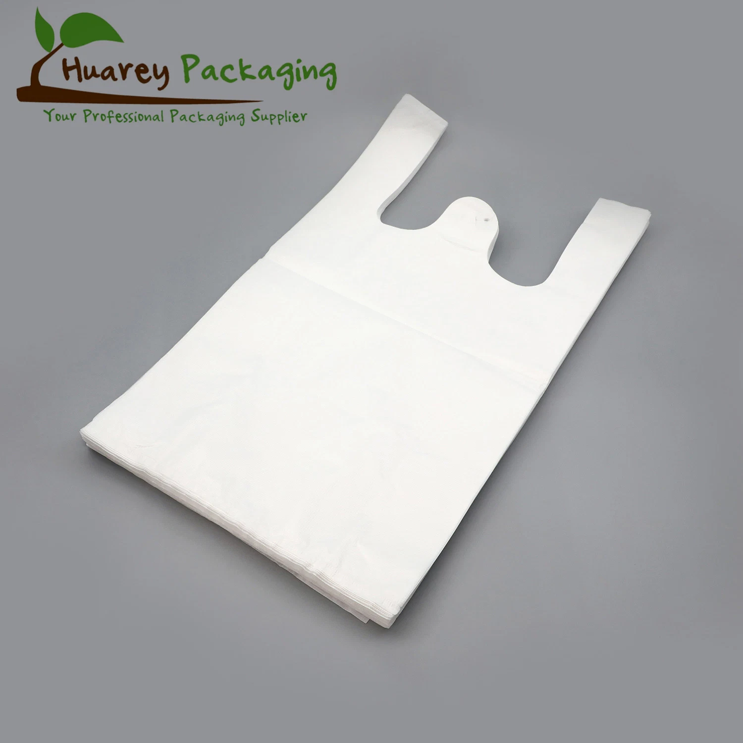 HDPE Plain White Plastic T-Shirt Shopping Bag for Supermarket