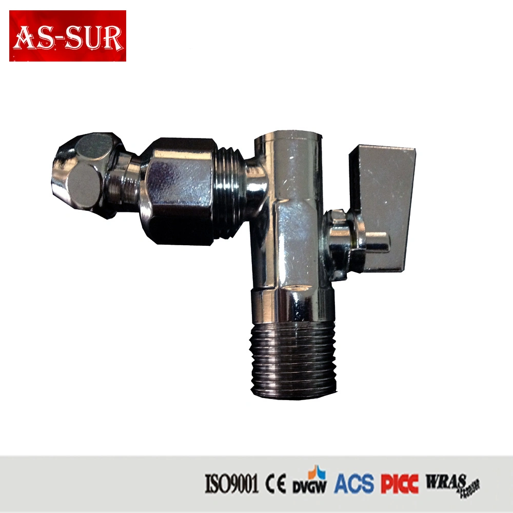 ANSI/DIN Water Tap Chrome Plated Brass Angle Valve A1302