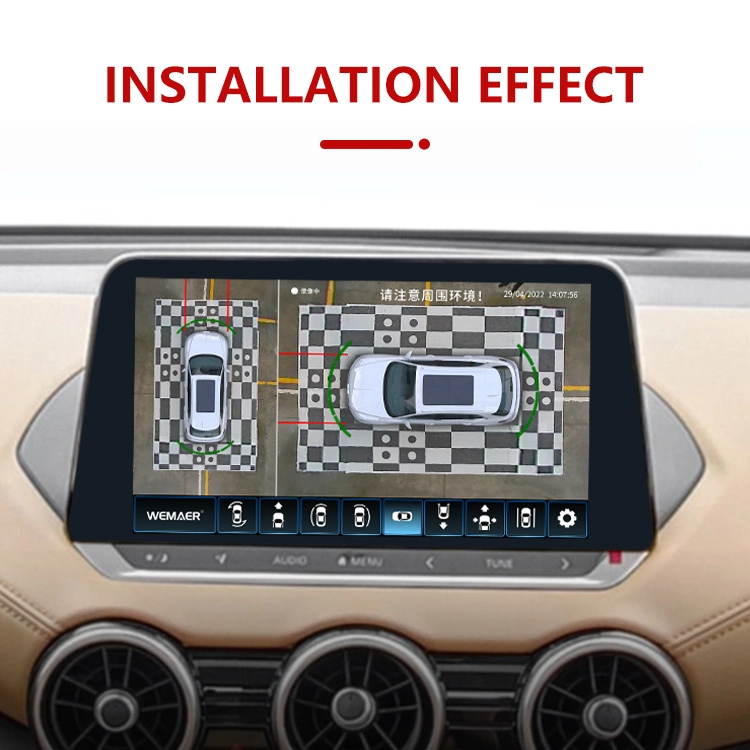 OEM Wemaer T5 Appareil Photo de navigation en voiture Voiture 360 720P 1080P BT GPS Touch Android 10 Lecteur de DVD de tableau de bord de l'écran Auto 360 Système de caméra de voiture
