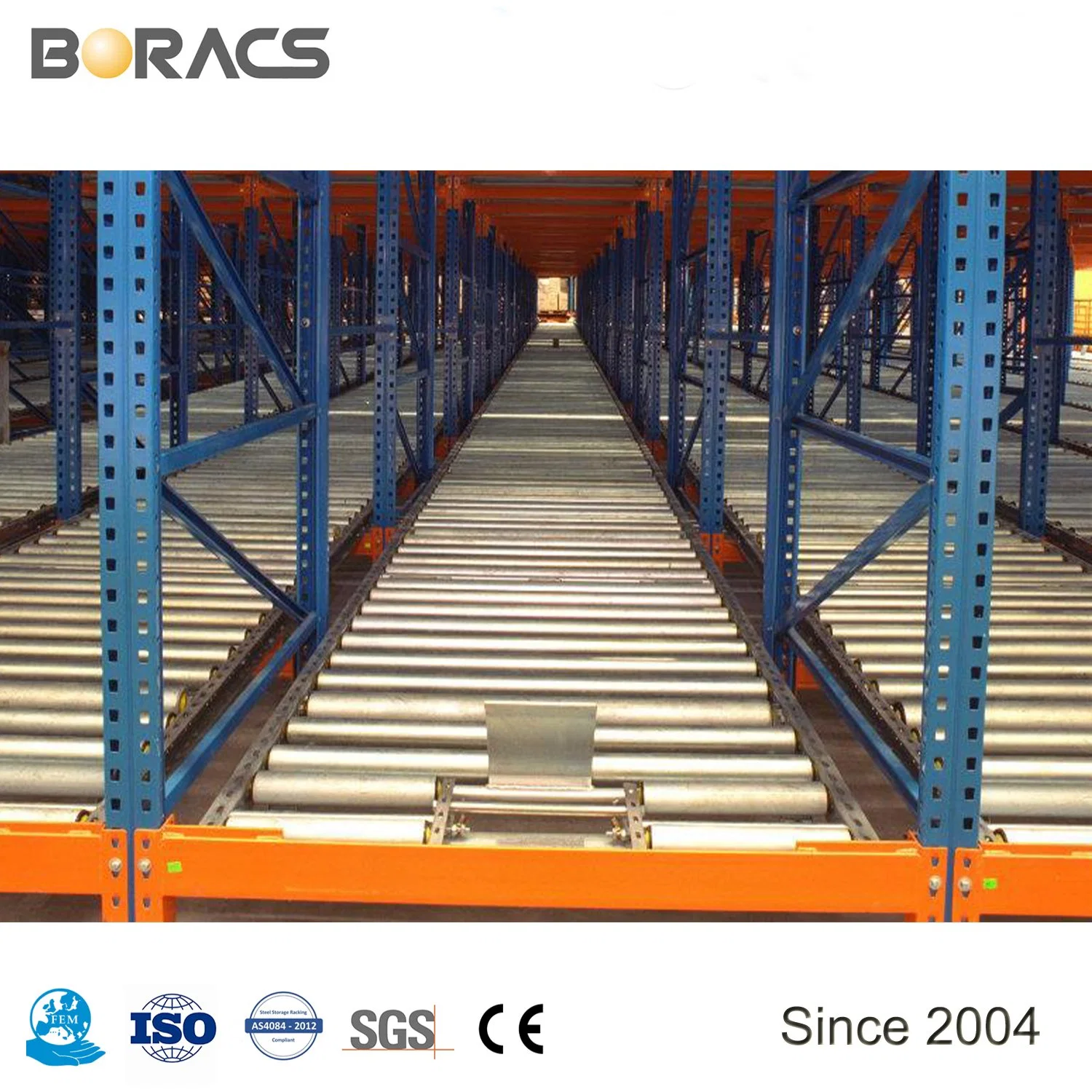 High quality/High cost performance Gravity Flow Racking Stainless Steel Shelf Warehouse Automatic Gravity Pallet Live Rack Storage