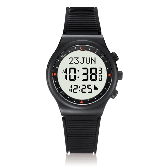 Wasserdichte Unisex Kunststoff Sport Dual Digital Uhr Islamic Prayer Watch Azan Athan