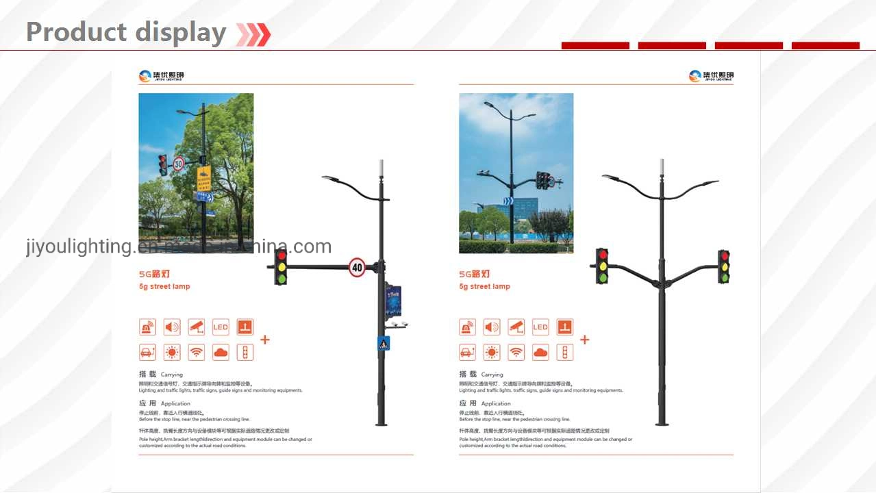 LED Screen Desplay Smart CCTV WiFi Smart Octagonal Street Lighting Pole