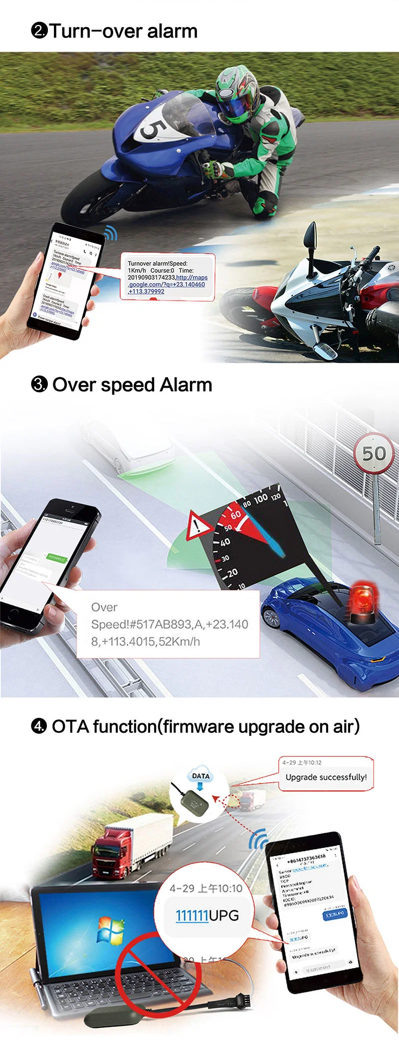 Motorcycle Alarm Car Vehicle GPS Tracking Device in Small Size and Waterproof Design-Ef