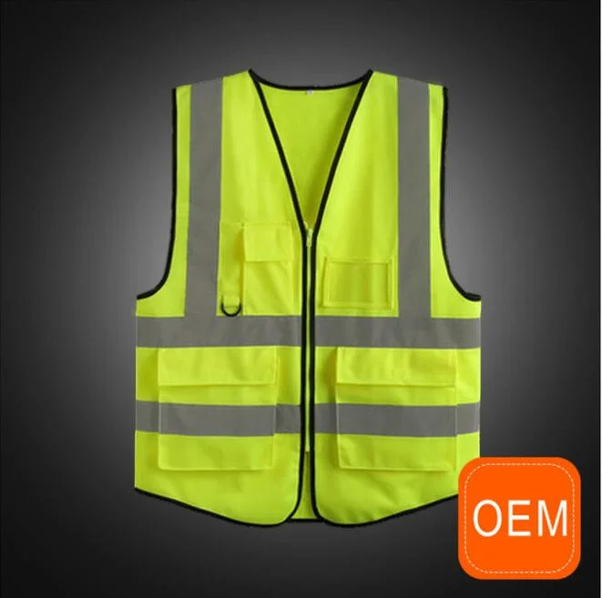 OEM Security Guard Hi Vis Vest with Pockets, Construction Safety Vest