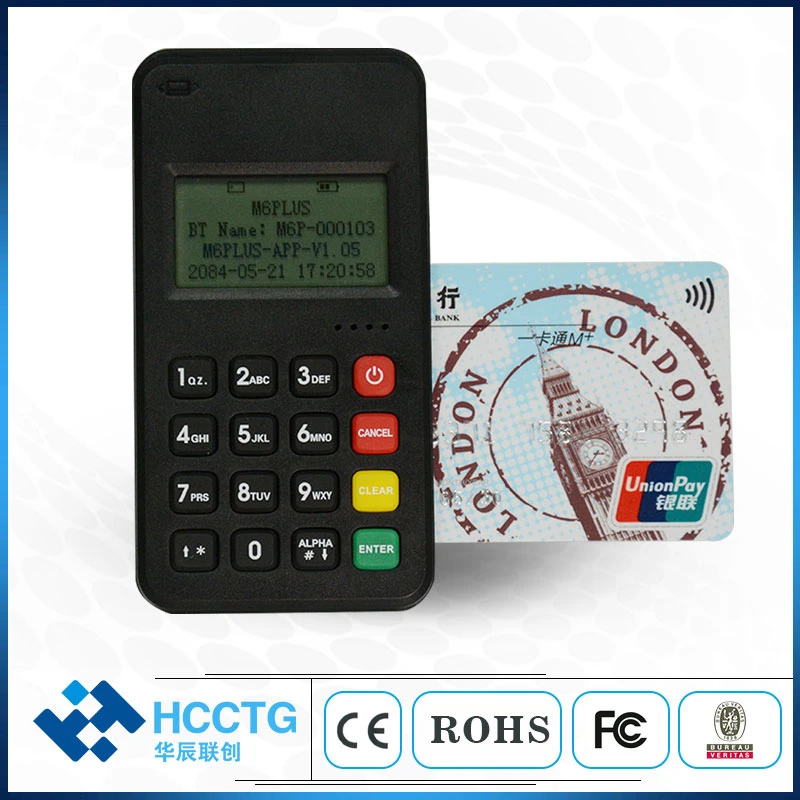 PCI EMV L1&L2 Certified Bluetooth Payment POS Terminal Supporting Msr Contact IC Contactless Card Reader (M6 PLUS)