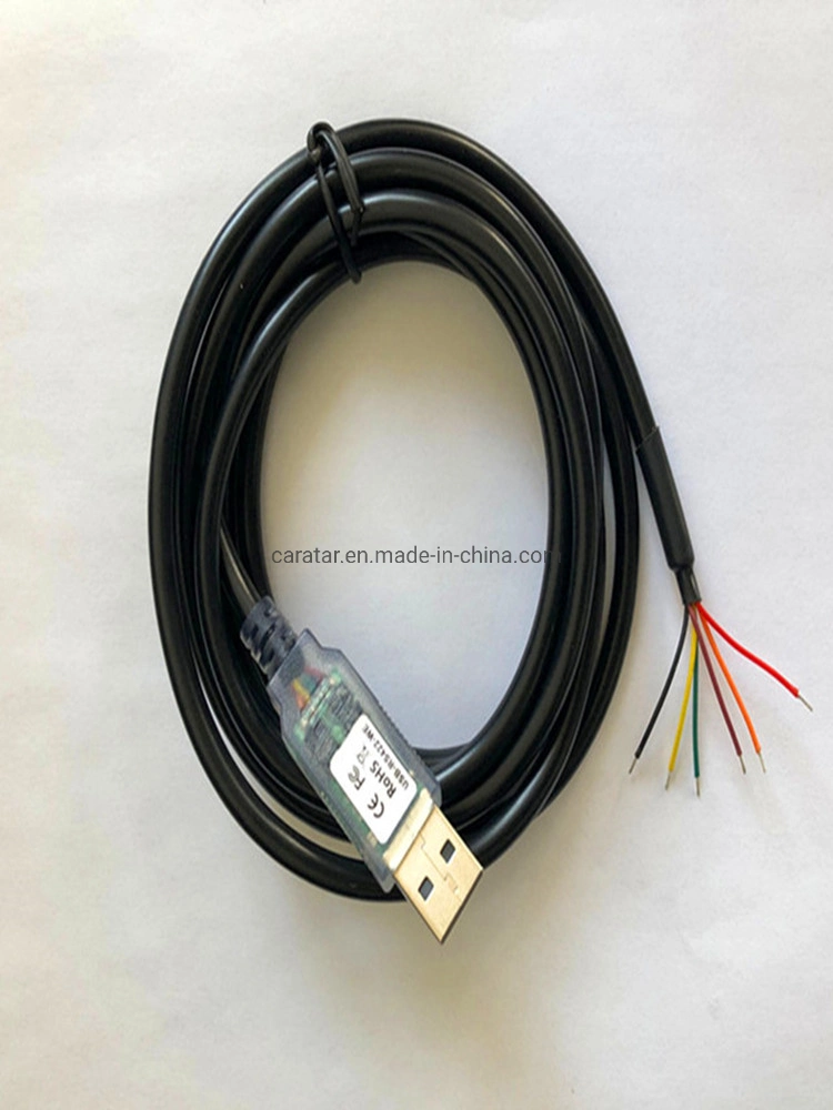 El cable USB a RS422 el extremo del cable - 1,8 m, negro, Transparente conector USB.