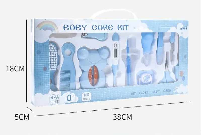 13 PCS High quality/High cost performance  Non-Toxic Baby Healthcare and Grooming Set New Born Care Tools Accessories Kit Gift Boxes