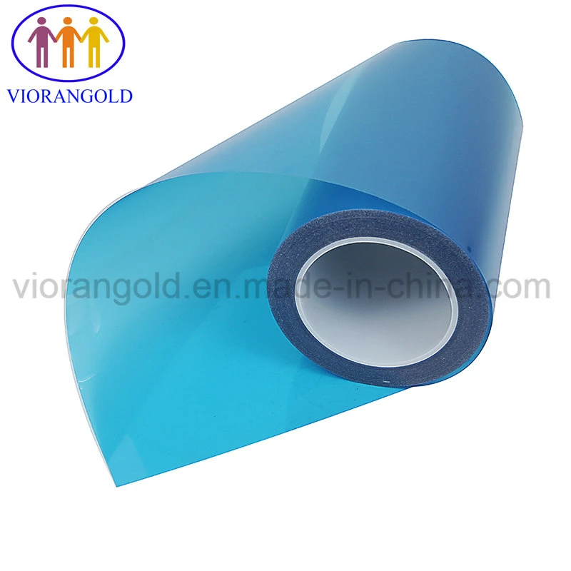 25um/36um/50um/75um/100UM/125um Pet azul de la protección de la película con adhesivo de silicona para proteger la pantalla del ordenador