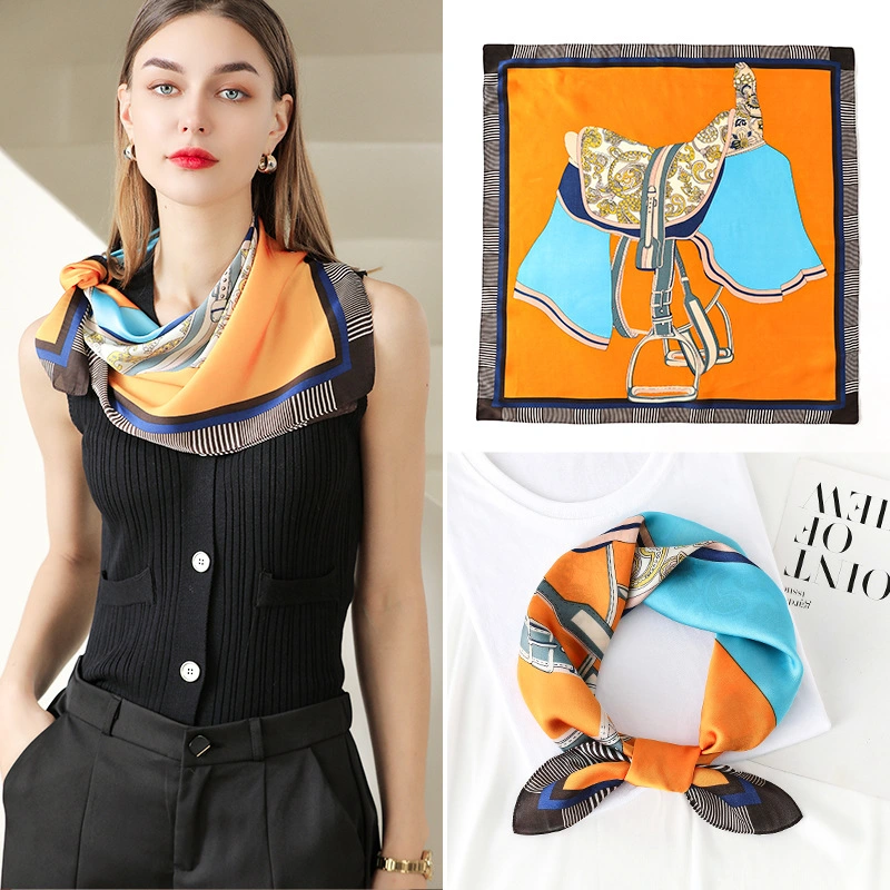 Silk Feeling Fashion Soft Scarf for Hair Wrapping and Sleeping at Night for Women