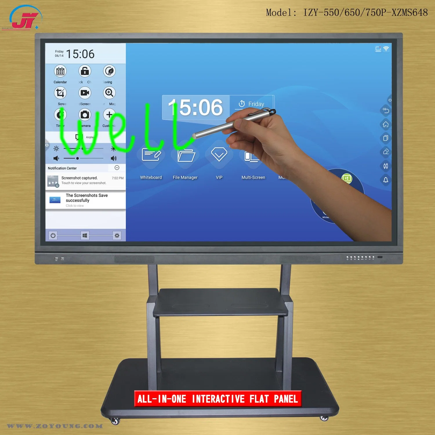 65 Zoll interaktiver Touchscreen Smart TV und elektronisches Whiteboard Ausstellungsgeräte für Konferenzveranstaltungen und Unterrichtsunterricht (XZMS648-1)