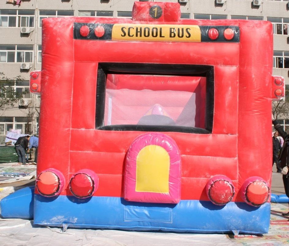 Newest Design Kiddies Inflatable Schoolbus Castle Bouncer Slide Jumping House for Children Park