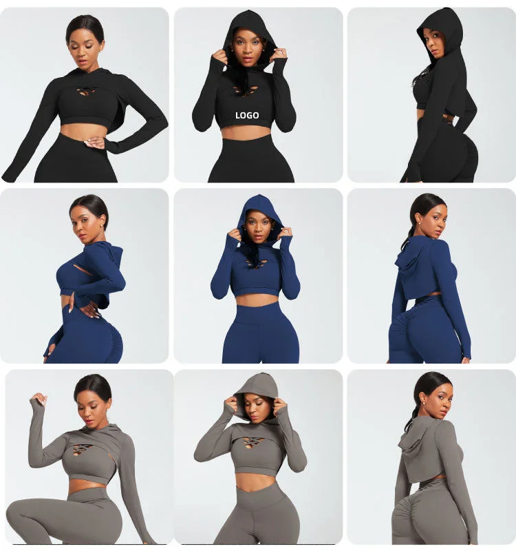 Private Label Tracksuit Workout Crop Top Clothing Womens Fitness Apparel Sports Set Women Yoga Set 3 Piece Fitness & Yoga Wear