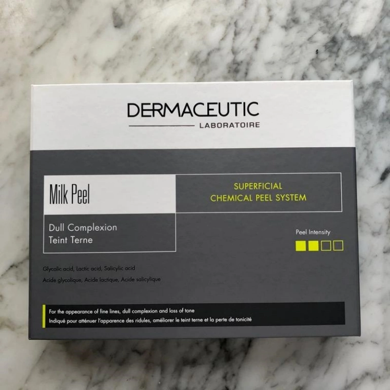 Dermaceutic Milk Peel 60ml Behandlung Peeling Acne reduziert Läsionen Akne-anfällig Hautkörper Glutax Hautaufhellung Vtamin C Behandlung