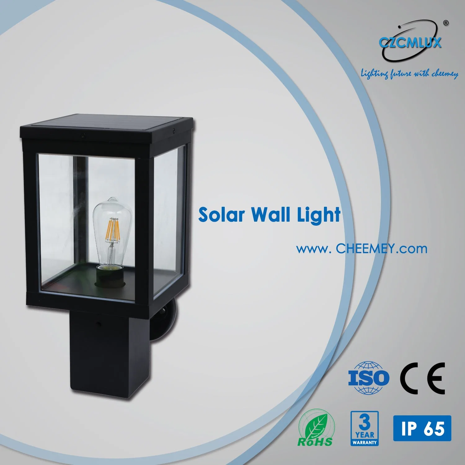 Outdoor LED Solar Wall Lamp Lithium Battery for Garden