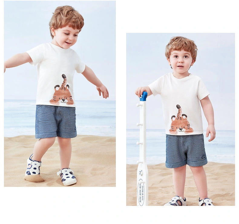 Factory Wholesale/Supplier Kids Leisure Wear Customized Printing Boys 2 Pieces of T Shirts and Short