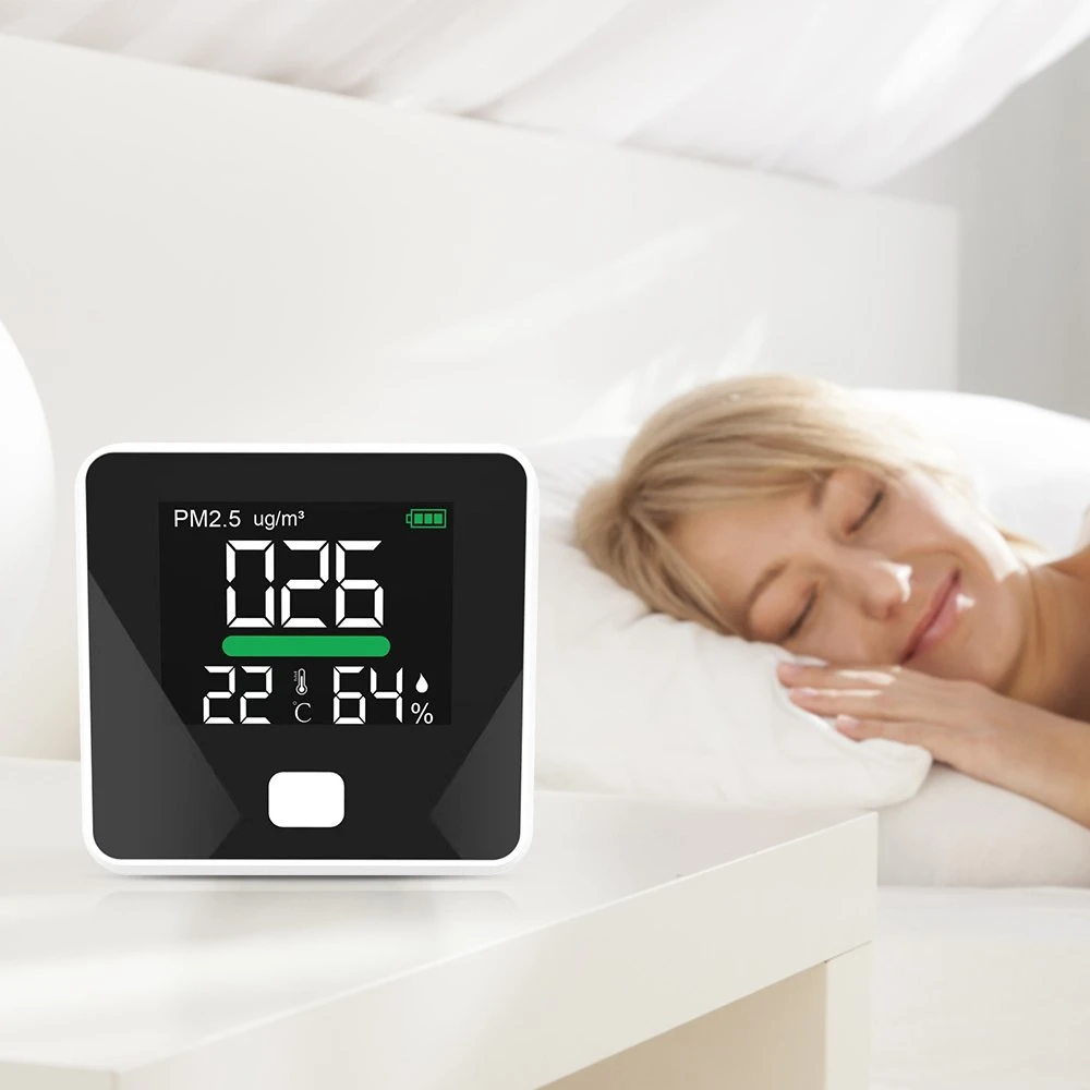 3 en 1 humedad de temperatura portátil con pantalla LED PM2,5 Medidor de polvo