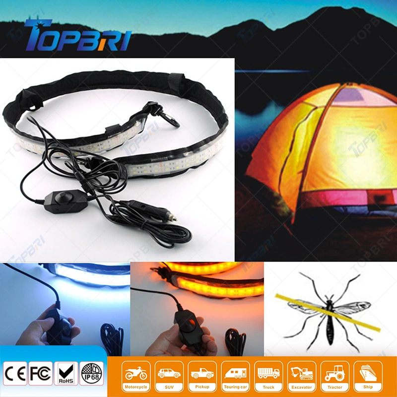 DC12V Dual Colour Flexible LED Camping Strip Work Working Light for Offroad Car Fishing Tent