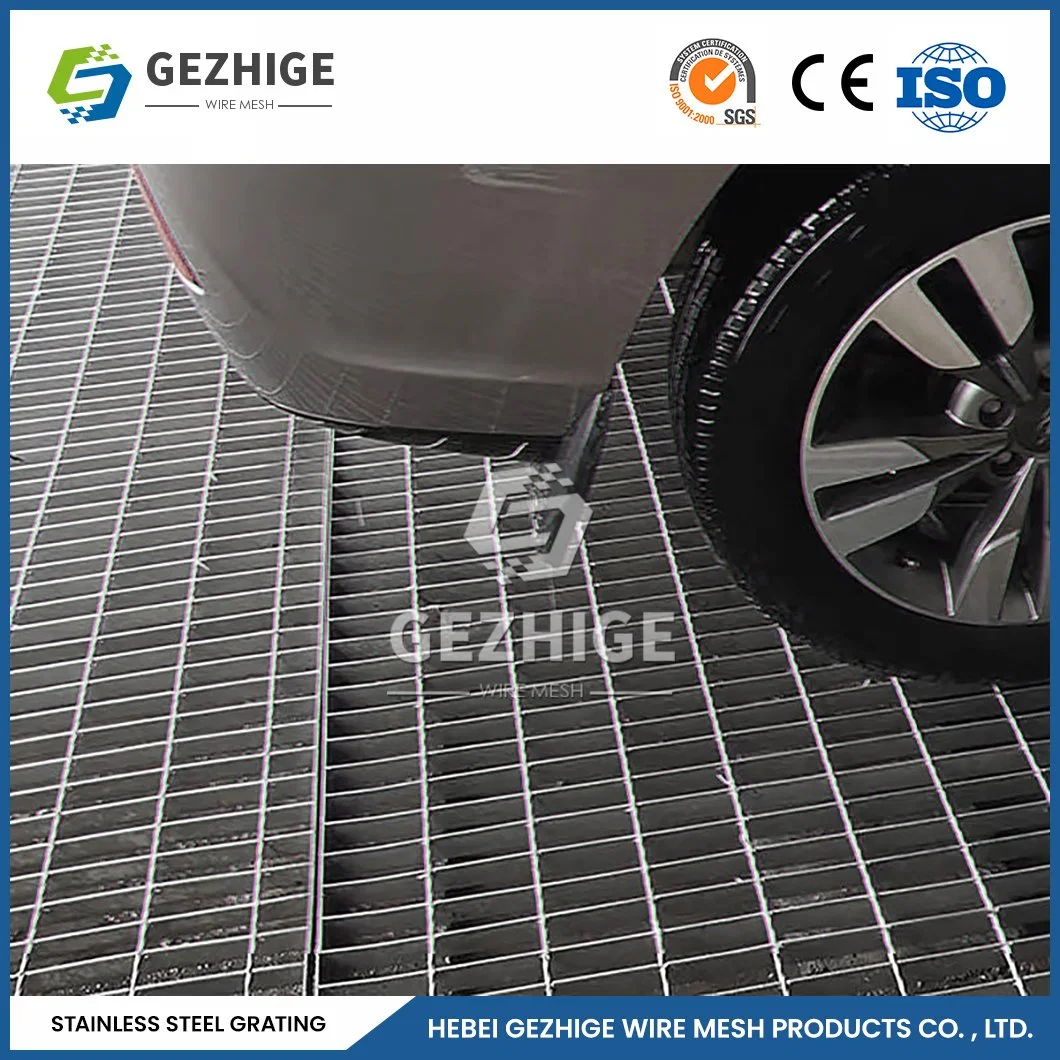 Gezhige Self-Cleaning Stainless Steel Channel Grate Manufacturing Custom Iron Steel Grating China 25 30mm Bearing Bar Pitch Ss Floor Drain Grating